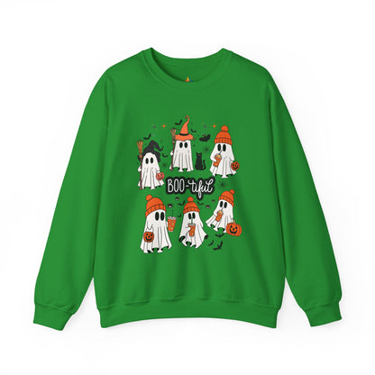 Boo-tiful ghost Sweatshirt, Unisex Crewneck, Fall Season Outfit, Cozy Fall Gift, Halloween Gift