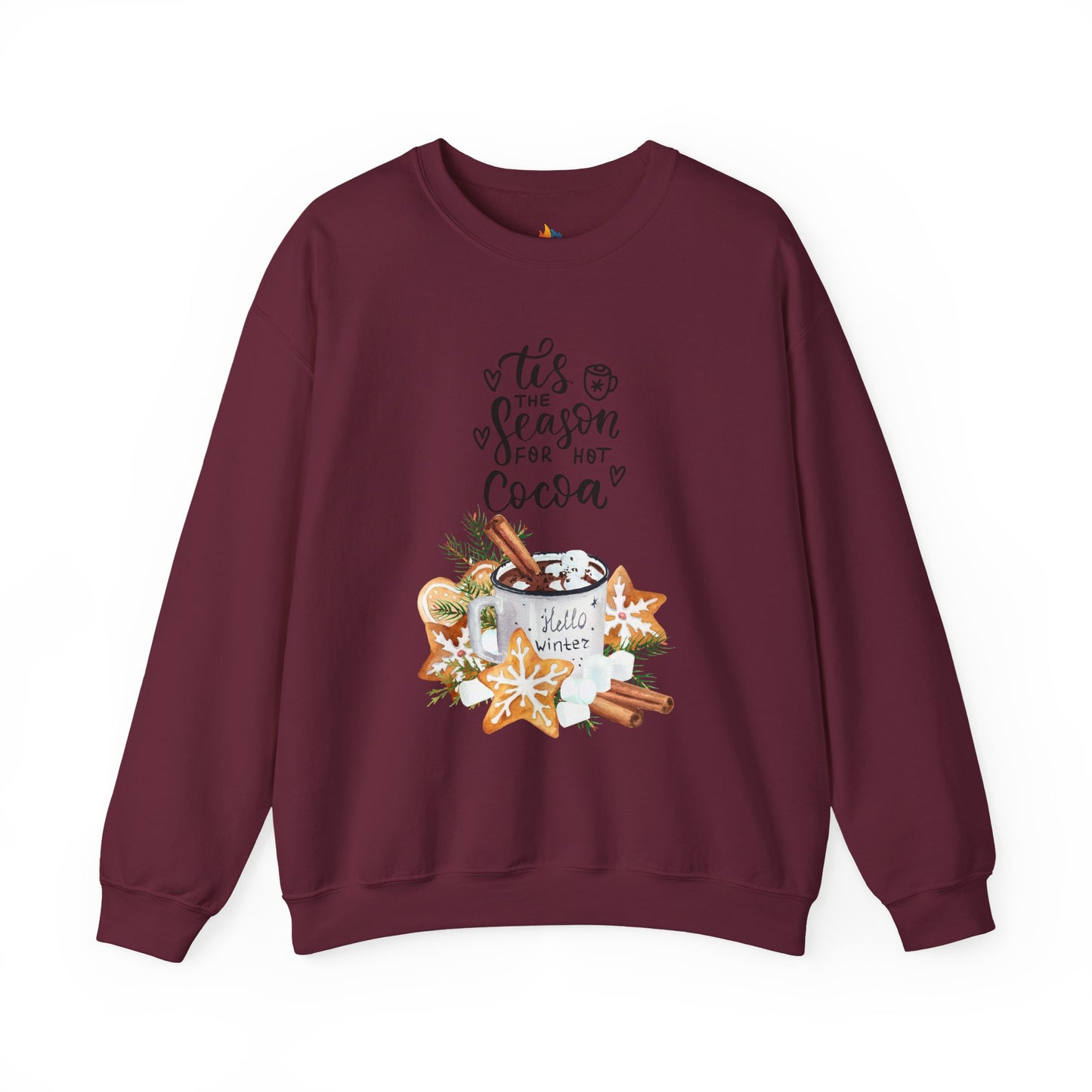 Tis the season for Hot Cocoa Christmas Sweatshirt, Unisex Crewneck, Holiday Season Outfit, Winter Sweatshirt